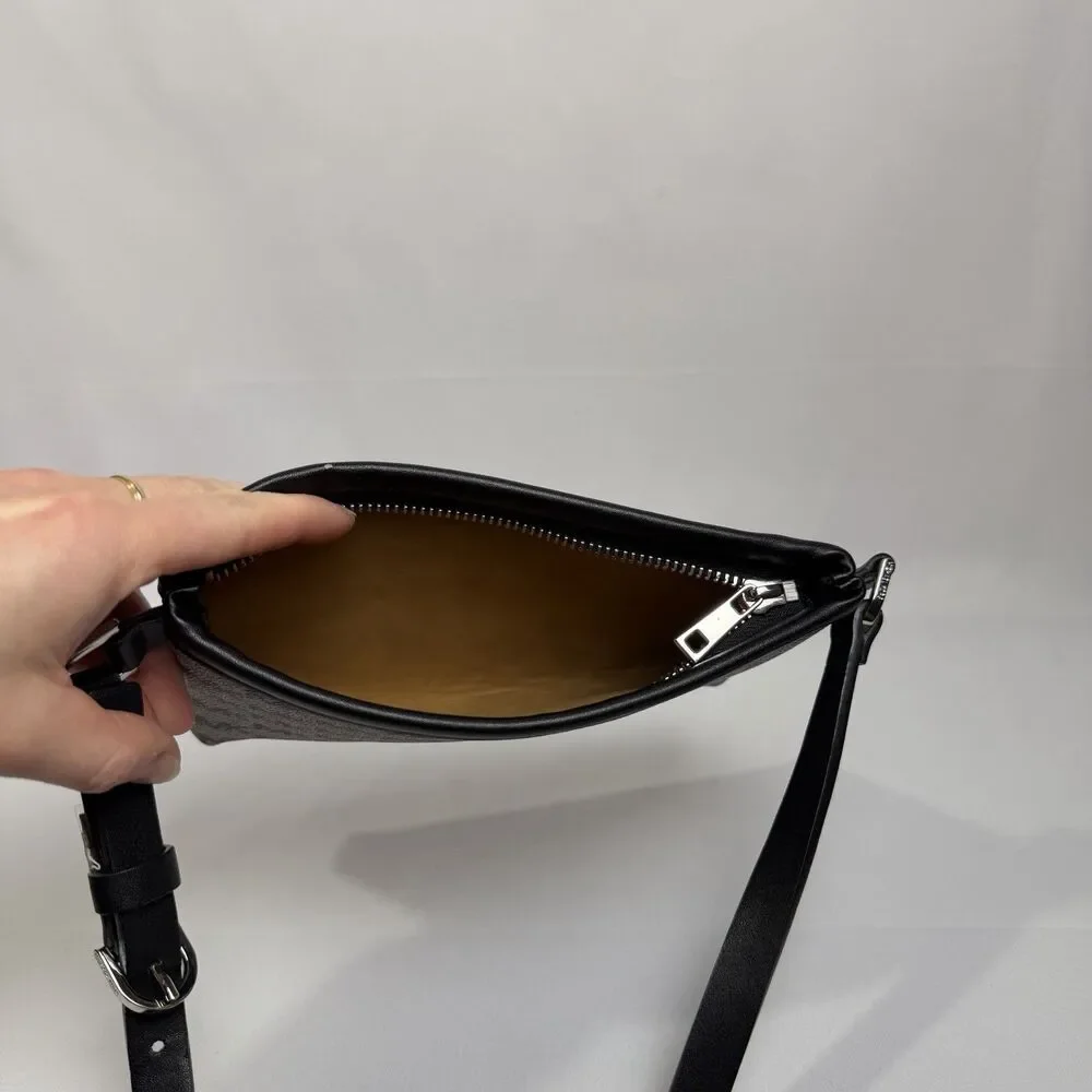 MICHAEL KORS MK Logo Fanny Pack Belt Bag 551749C Gray Black Sz M NWOT